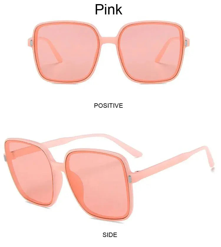 Fashion Designer Square Sunglasses Woman Retro Vintage Gradient Sun Glasses Female Clear Lens Black White Oculos De Sol Chic Le'Meek