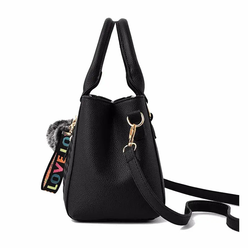 Embroidery Messenger Bags Women Leather Handbags Bags for Women Sac a Main Ladies hair ball Hand Bag AliExpress