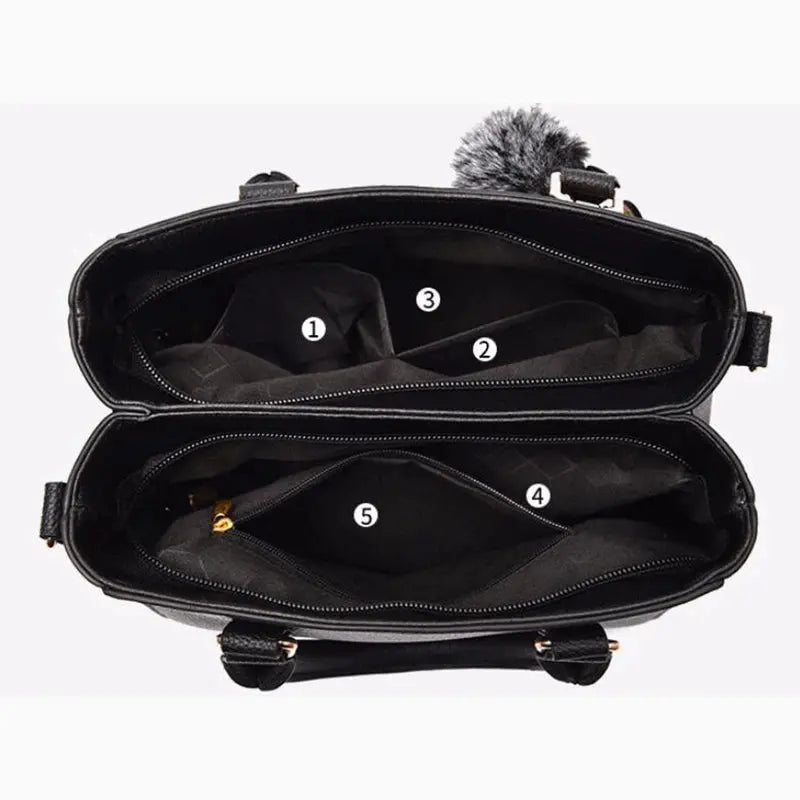 Embroidery Messenger Bags Women Leather Handbags Bags for Women Sac a Main Ladies hair ball Hand Bag AliExpress