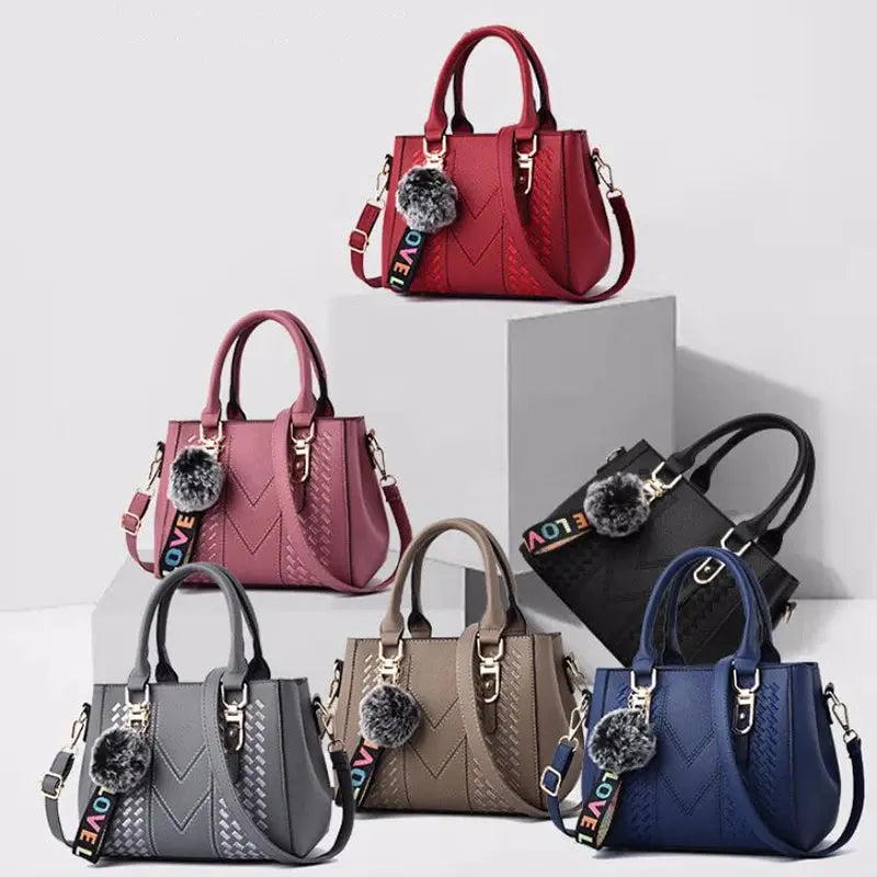 Embroidery Messenger Bags Women Leather Handbags Bags for Women Sac a Main Ladies hair ball Hand Bag AliExpress