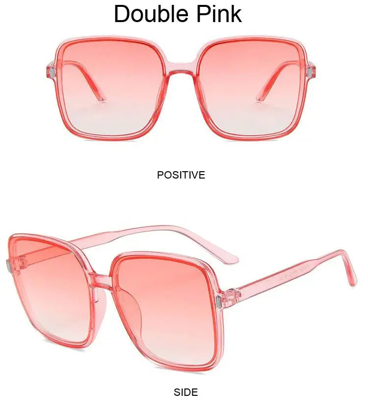 Fashion Designer Square Sunglasses Woman Retro Vintage Gradient Sun Glasses Female Clear Lens Black White Oculos De Sol Chic Le'Meek