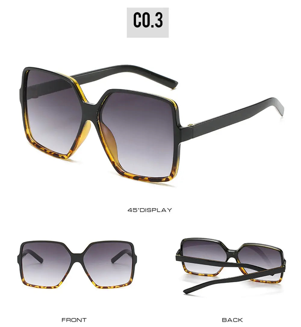 Black Square Oversized Sunglasses Women Big Frame Colorful Sun Glasses Female Mirror Oculos Unisex Gradient Hip Hop Shades Temu