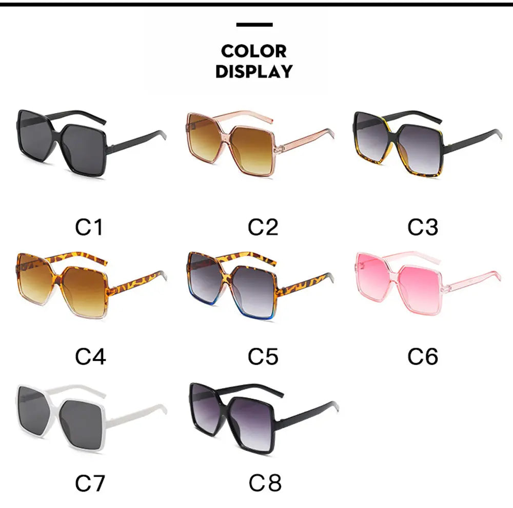 Black Square Oversized Sunglasses Women Big Frame Colorful Sun Glasses Female Mirror Oculos Unisex Gradient Hip Hop Shades Temu