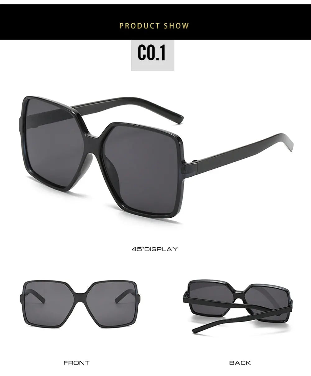 Black Square Oversized Sunglasses Women Big Frame Colorful Sun Glasses Female Mirror Oculos Unisex Gradient Hip Hop Shades Temu