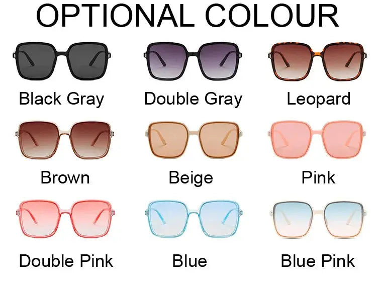 Fashion Designer Square Sunglasses Woman Retro Vintage Gradient Sun Glasses Female Clear Lens Black White Oculos De Sol Chic Le'Meek