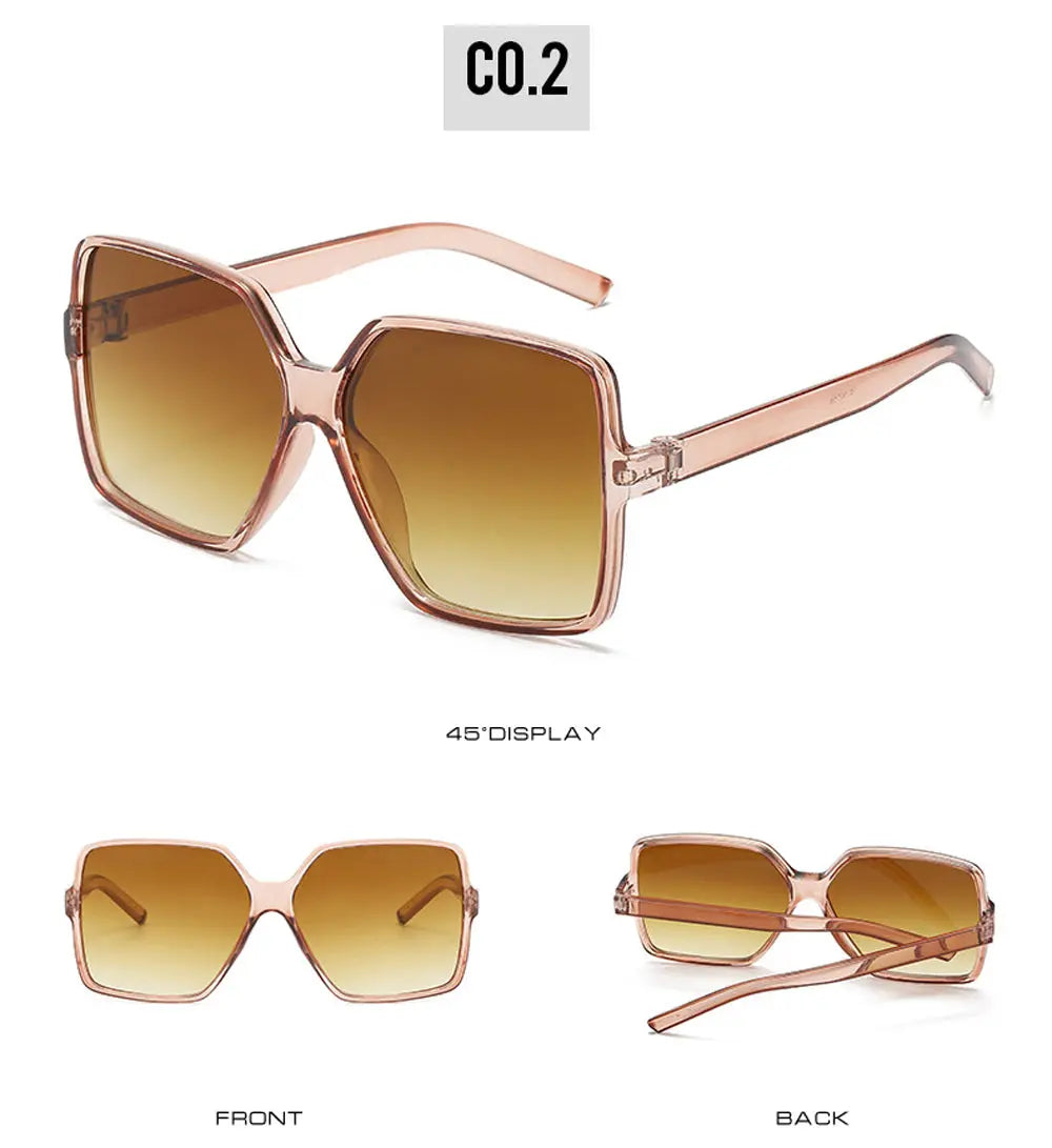 Black Square Oversized Sunglasses Women Big Frame Colorful Sun Glasses Female Mirror Oculos Unisex Gradient Hip Hop Shades Temu