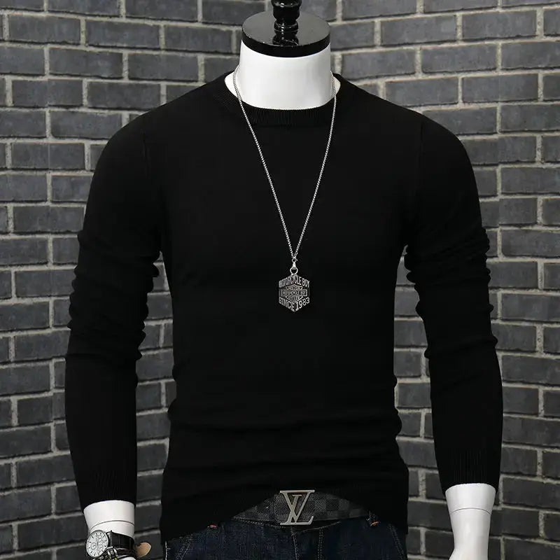 Spring and Autumn Stylish Luxury Oversized Fashion Loose Solid Japanese Streetwear Clothing Blouse Men's Long Sleeve T-shirt Chic Le'Meek