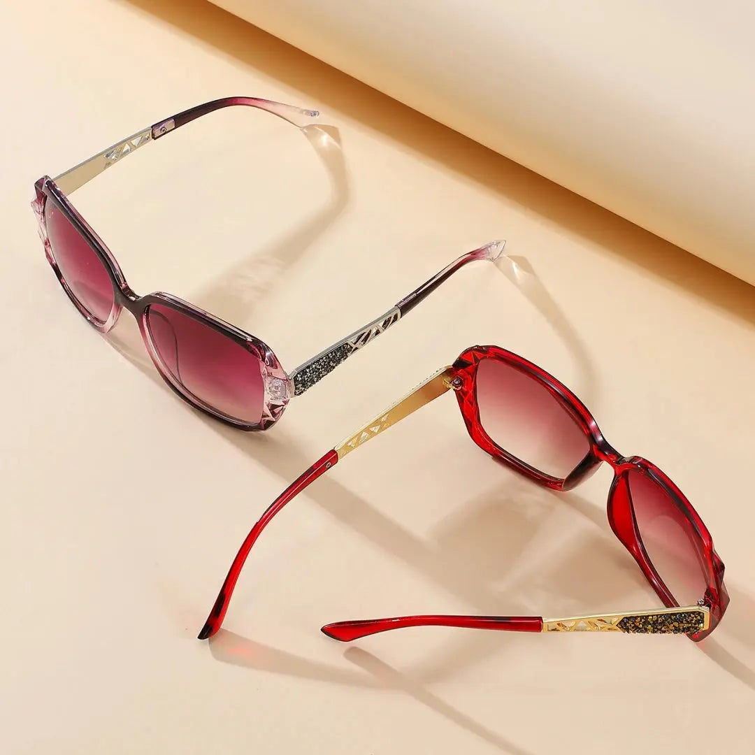 New Ladies' Sunglasses with High Sense and Diamond-encrusted Sunglasses Protect against Ultraviolet Rays in Summer. Temu