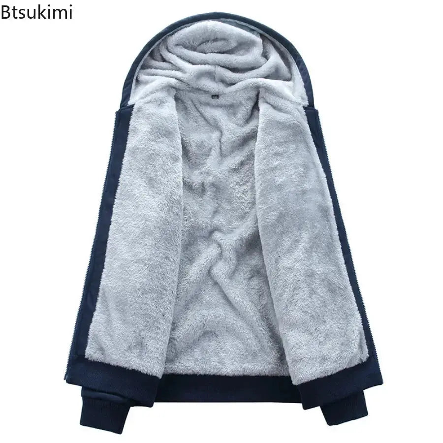 2024 Men's Thicken Warm Tracksuit Set Cardigan Fleece Hood Jacket+Pants Sweatshirts Male 2 Piece Sets Hoodies Suit Coat Big Size Temu