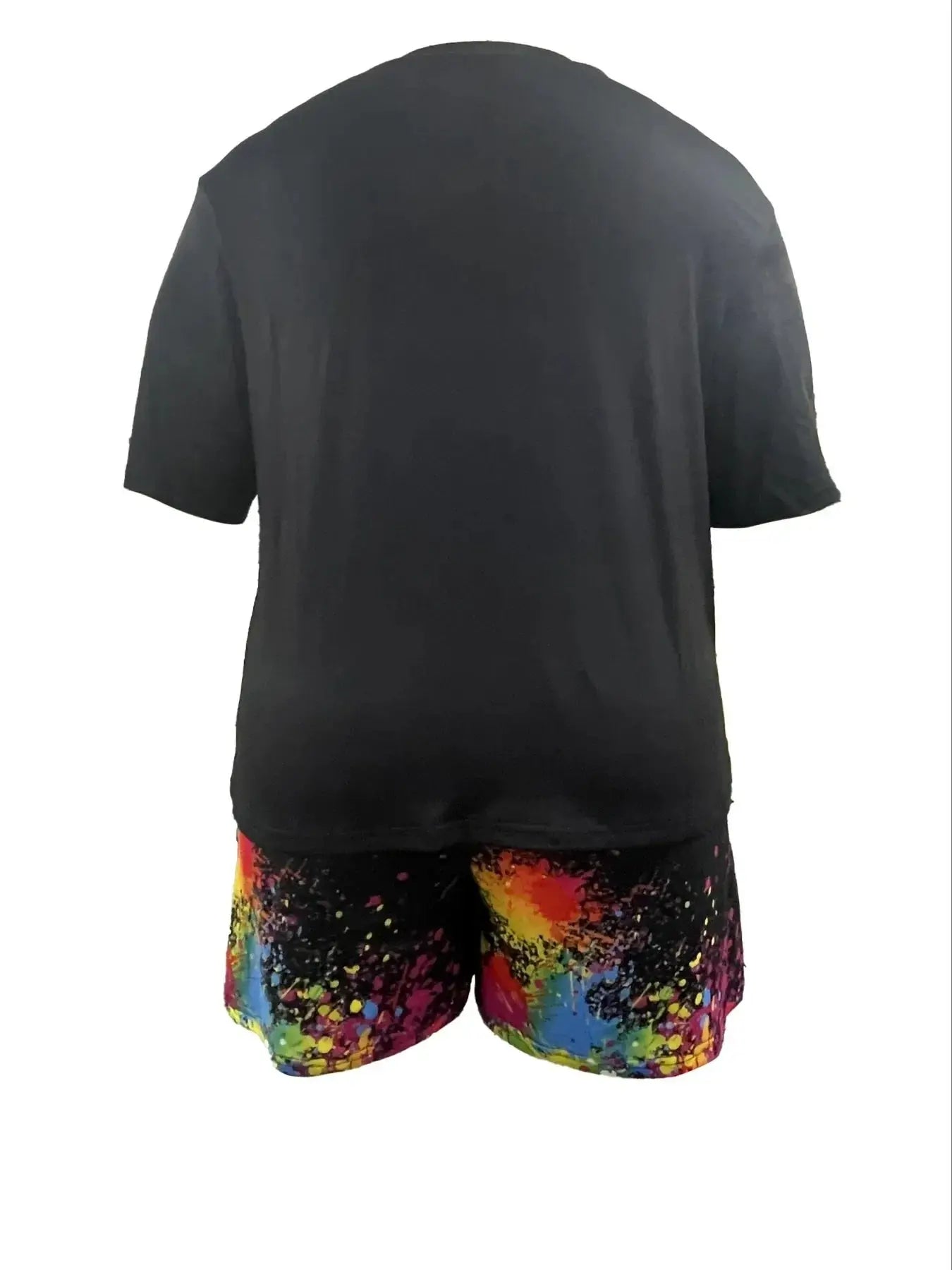 Plus Size Casual Women's 2-piece Set Random Printed Fashionable Short Sleeved Top and Shorts Set Temu