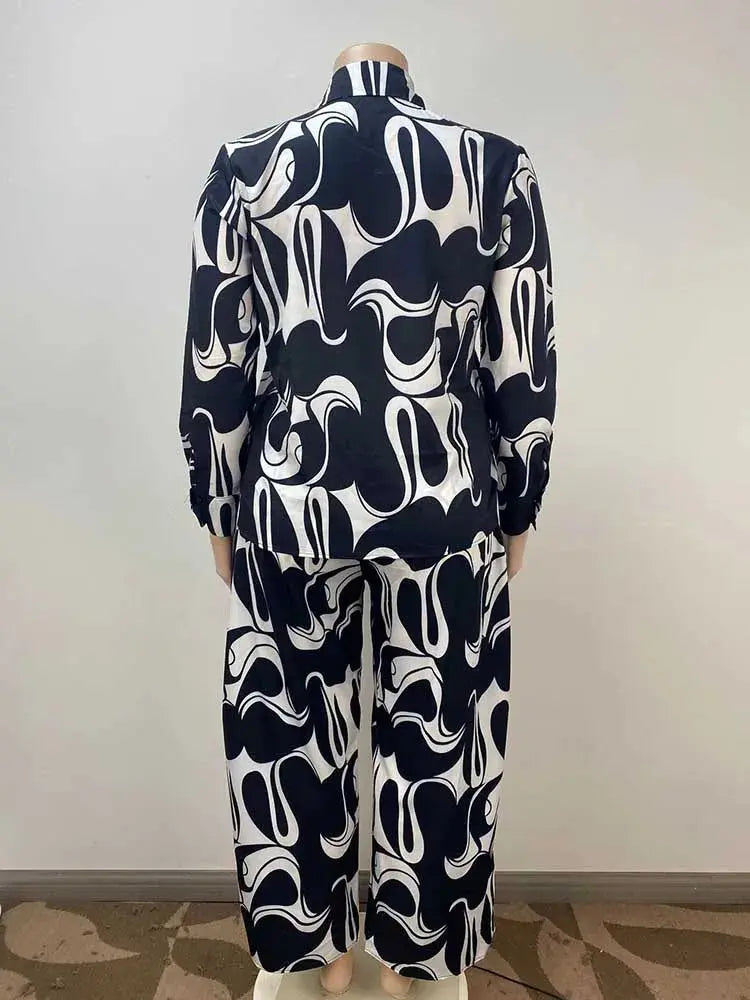 2 Piece Sets Women's Outfits Elegant Curvy Long Sleeve Blouse Temu