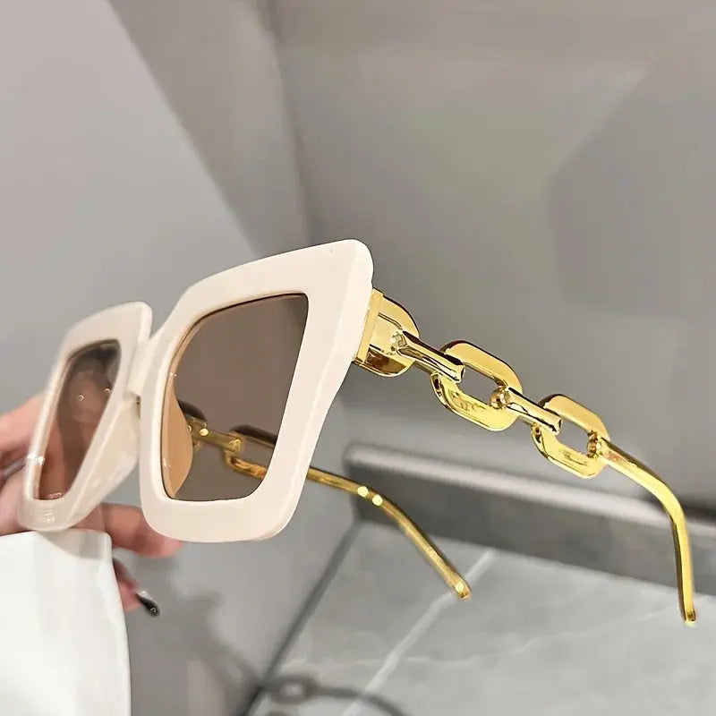 Luxury square fashion glasses for women casual candy color anti glare sun shades for beach party Travel Temu