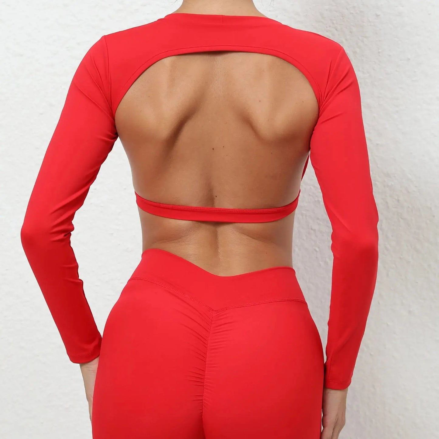 Sexy Long Sleeve Yoga Clothes Backless Gym Top Women Breathable Fitness Crop Yop Quick Dry Sportswear Women Workout Top Female Chic Le'Meek