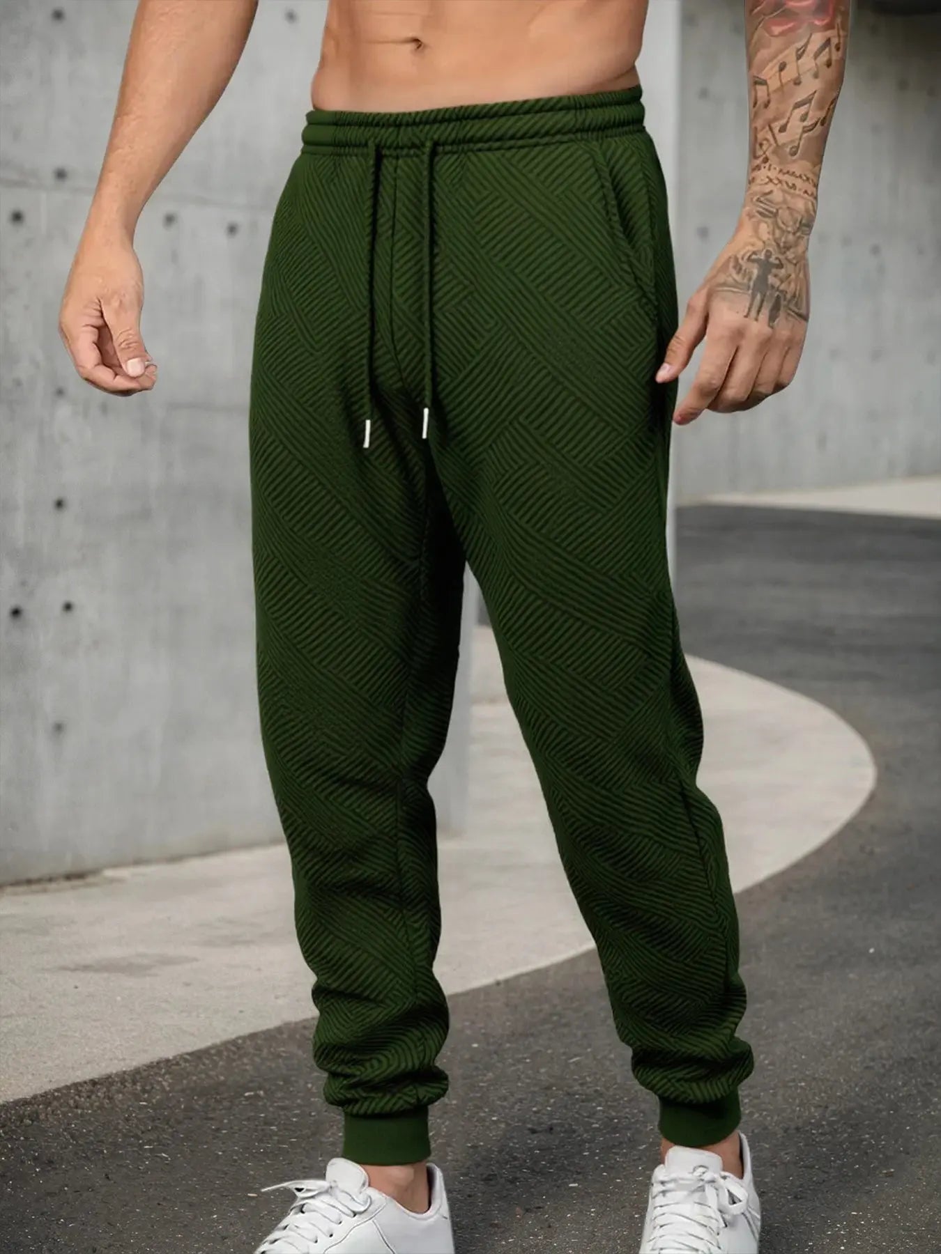 Autumn Men's Athletic Trainning Joggers Casual Loose Fit Sweatpants Elastic Waist Drawstring Trousers Streetwear Men's Pant Chic Le'Meek