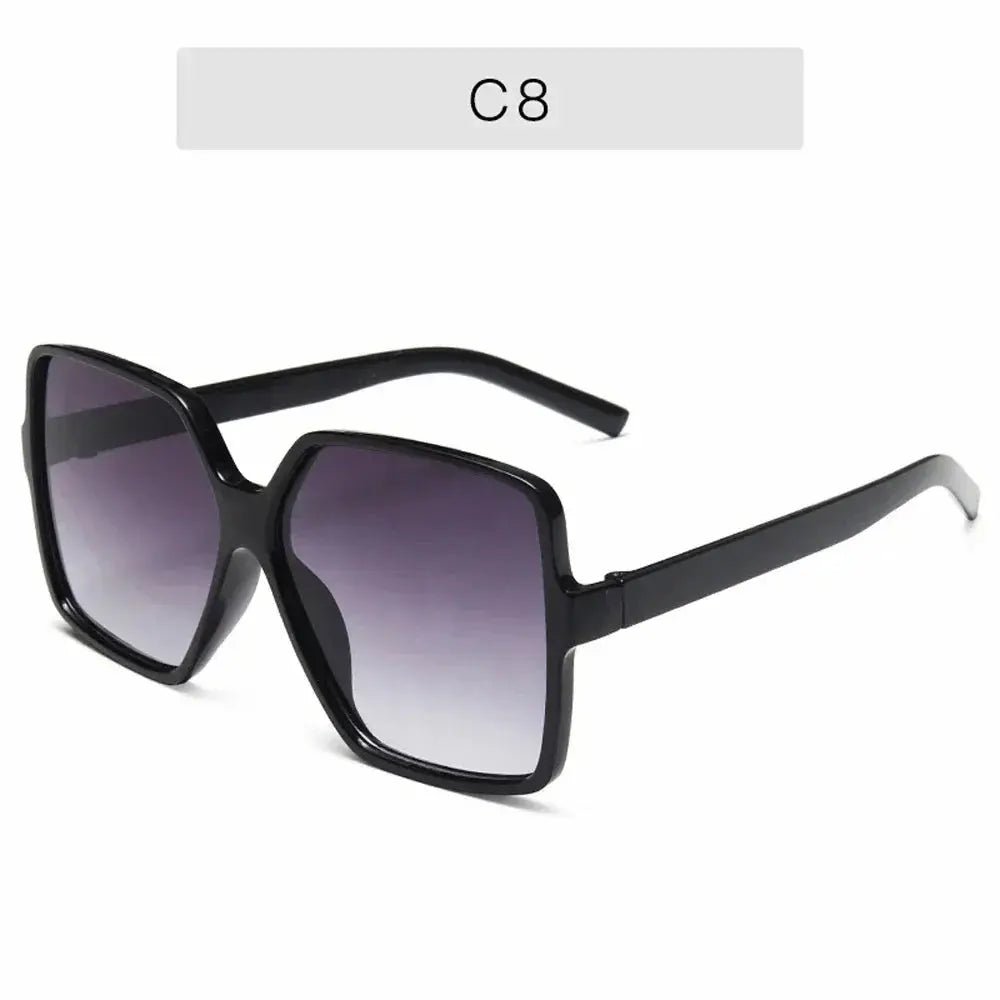 Black Square Oversized Sunglasses Women Big Frame Colorful Sun Glasses Female Mirror Oculos Unisex Gradient Hip Hop Shades Temu