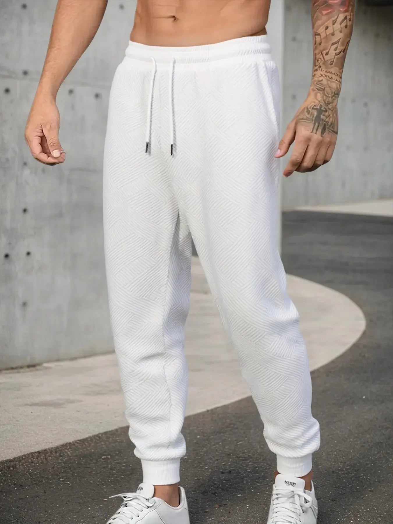 Autumn Men's Athletic Trainning Joggers Casual Loose Fit Sweatpants Elastic Waist Drawstring Trousers Streetwear Men's Pant Chic Le'Meek