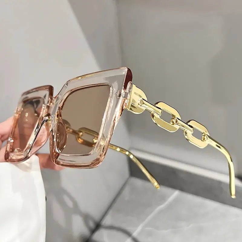 Luxury square fashion glasses for women casual candy color anti glare sun shades for beach party Travel Temu