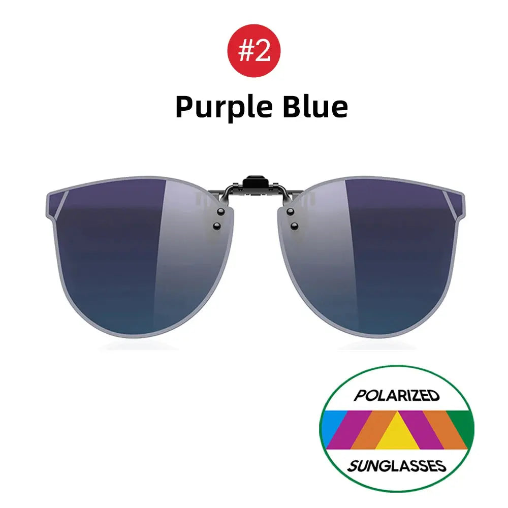 VIVIBEE Gradient Women's Cat Eye Flip Up Clip On Sunglasses Women Driving Polarized Oversized Sun Glasses Purple Eyeglasses Temu