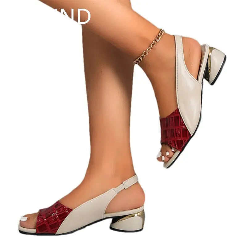 Women Mid Heels Sandals Fashion Dress Chunky Open Toe Shoes New Casual Designer Pumps Classic Brand Femme Zapatos AliExpress