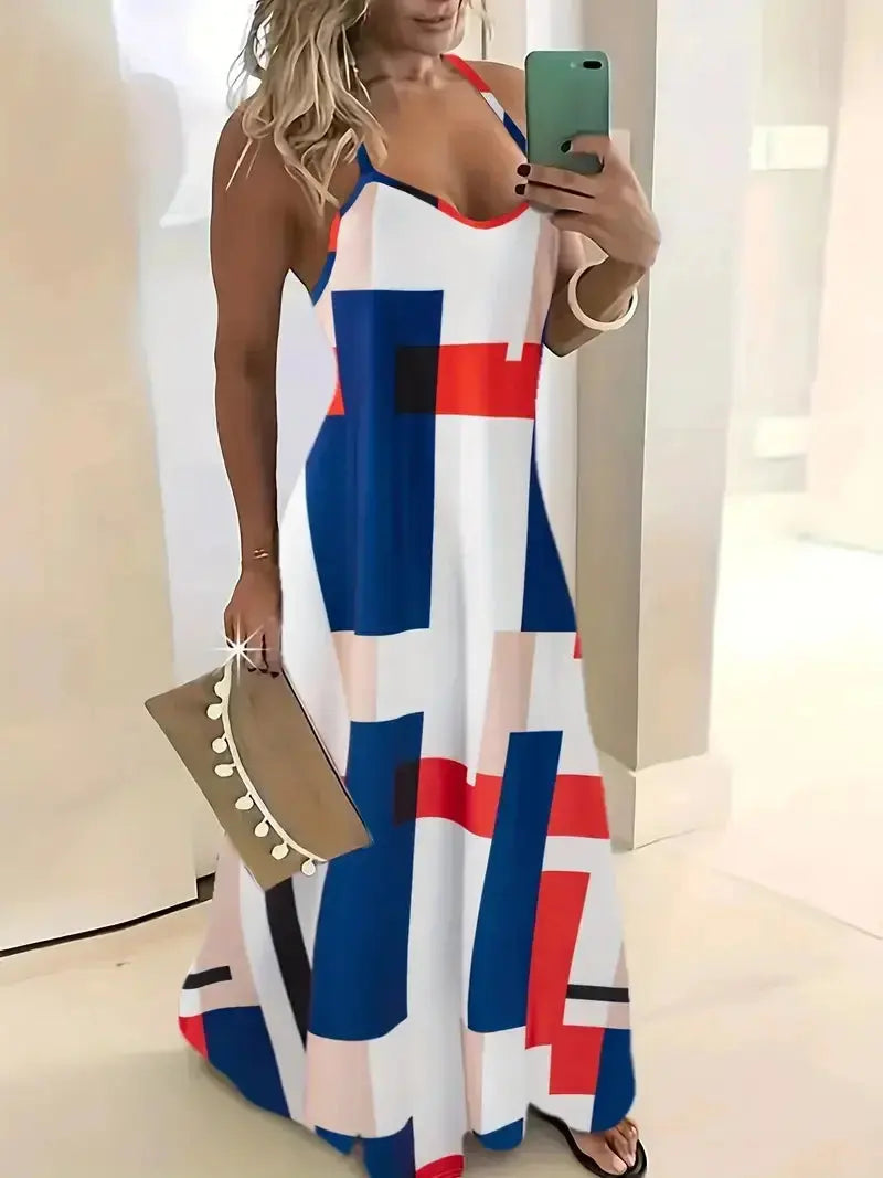 Summer Bohemian Style Women's Suspender Skirt Long A-line Oversized Casual Dress Women's Elegant New Summer Loose Beach Clothes Chic Le'Meek