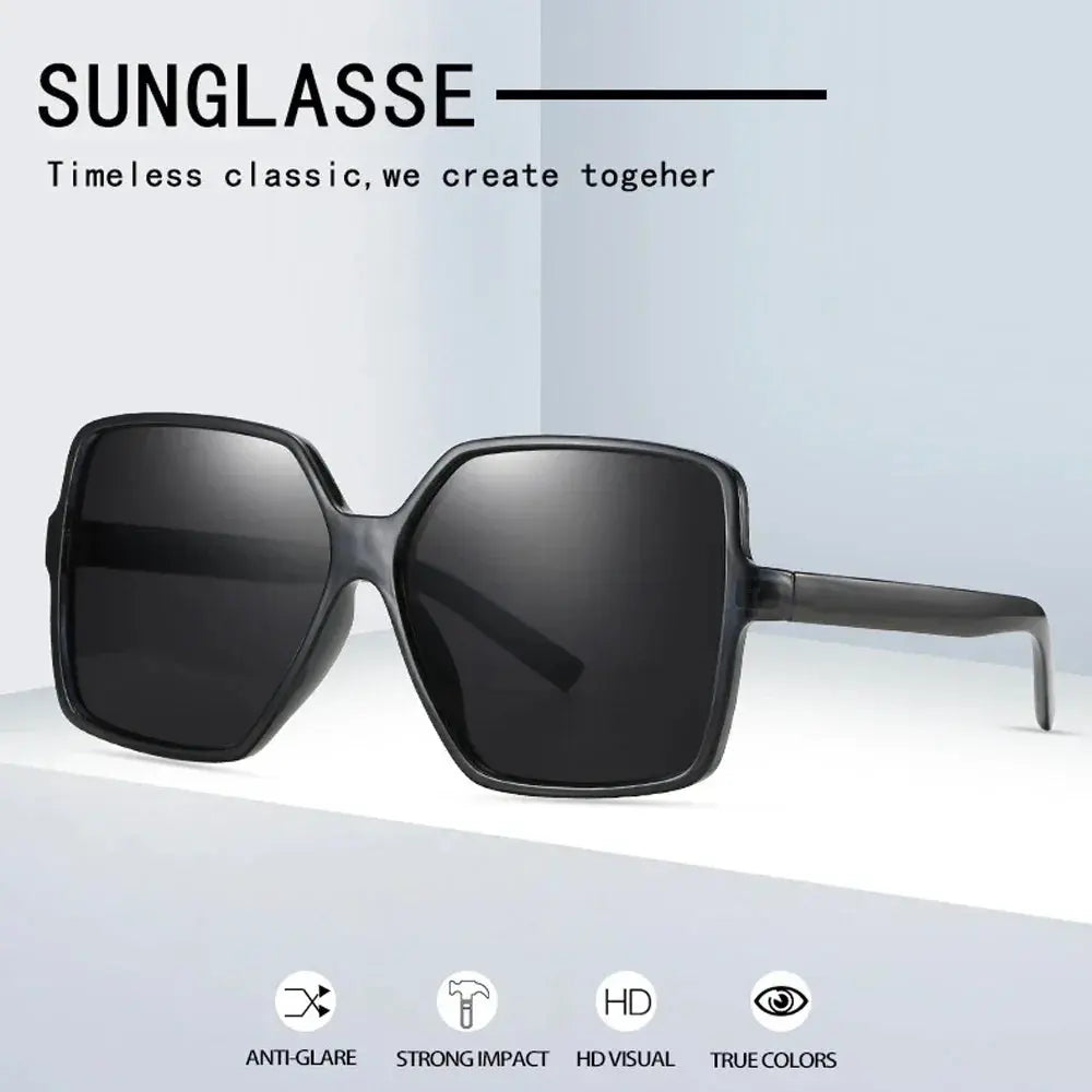 Black Square Oversized Sunglasses Women Big Frame Colorful Sun Glasses Female Mirror Oculos Unisex Gradient Hip Hop Shades Temu