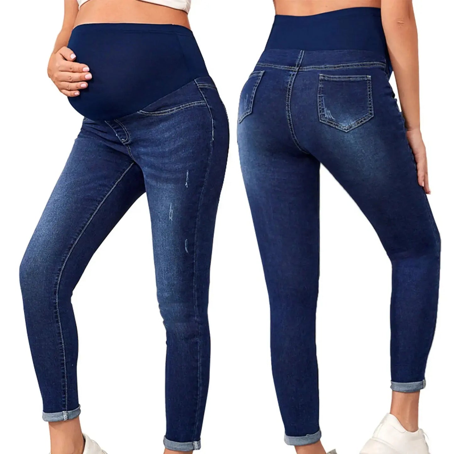 Pregnant Women High Waist Support Belly Jeans Maternity Hip Lifting Elastic Denim Pants AliExpress