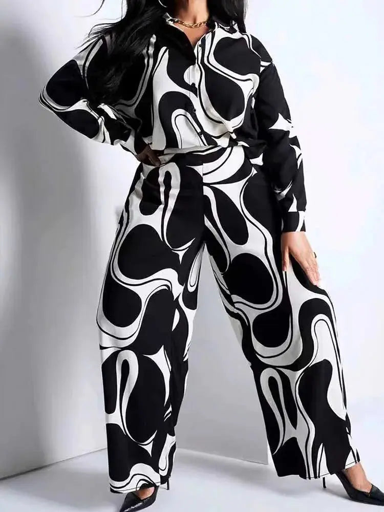 2 Piece Sets Women's Outfits Elegant Curvy Long Sleeve Blouse Temu