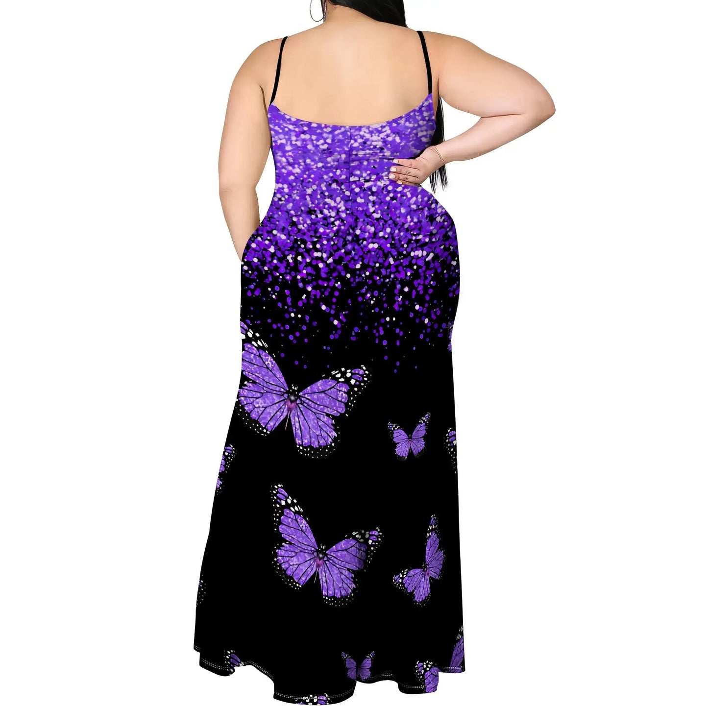 Plus Size Womens Sexy Casual Dresses for Curvy Women 3D Printed halterneck Leeveless Slip Dress Loose Maxi Dress Chic Le'Meek