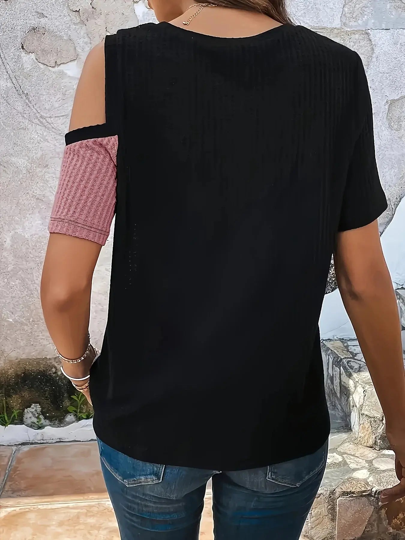 Women Plus Size Woven Spring And Summer T-shirt Chic Le'Meek