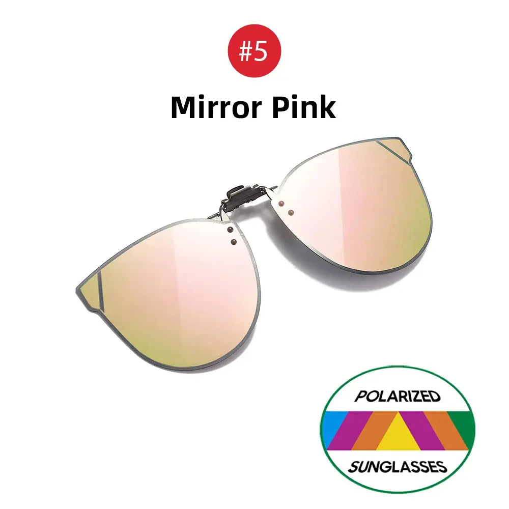 VIVIBEE Gradient Women's Cat Eye Flip Up Clip On Sunglasses Women Driving Polarized Oversized Sun Glasses Purple Eyeglasses Temu