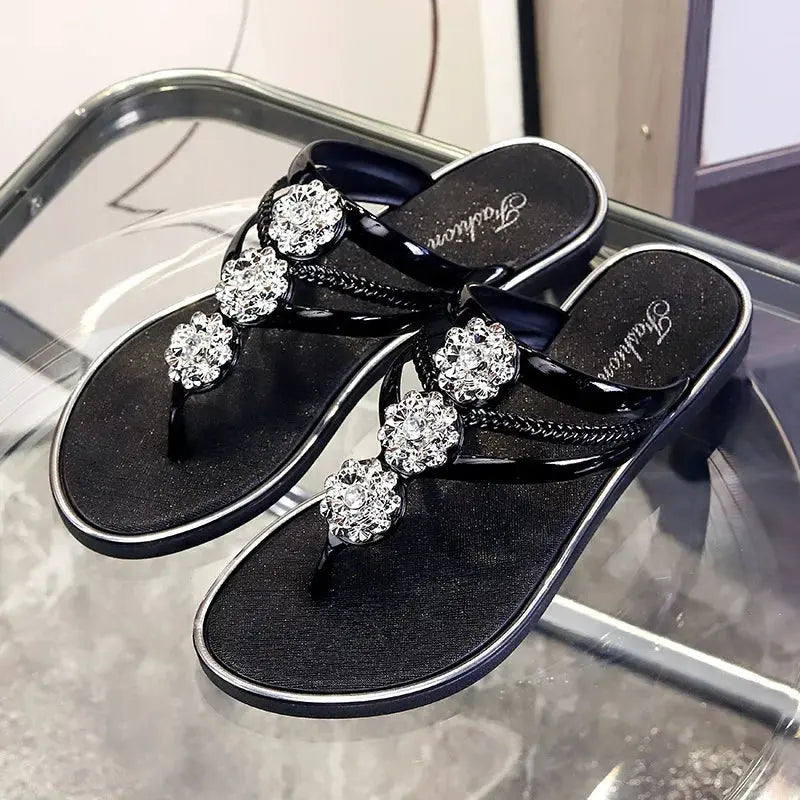 Women's Flip Flops Outdoor Sandals Anti-Slip Flat Bottom Pedal Beach Shoes Comfortable Slip-On Summer Footwear AliExpress