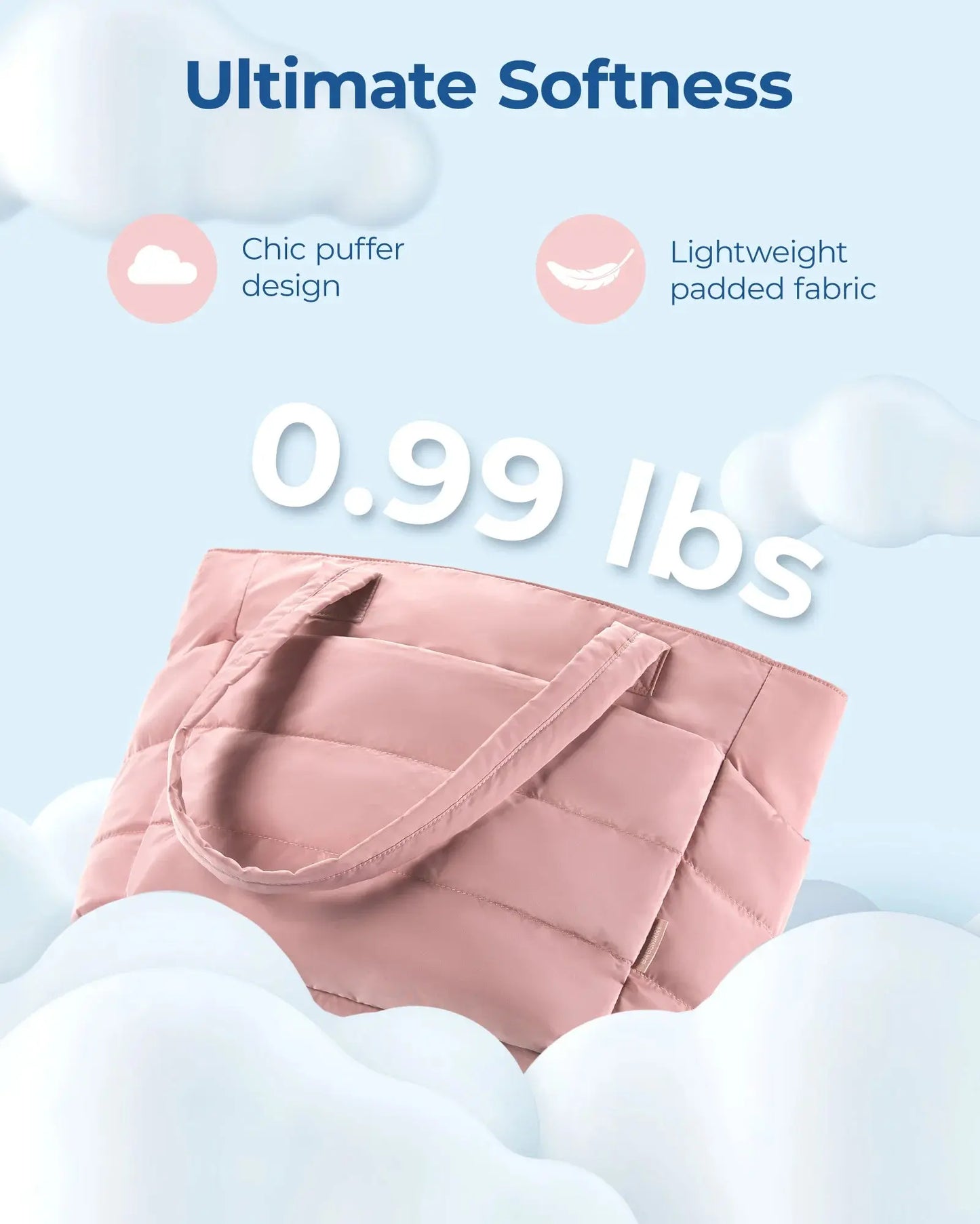 BAGSMART The Bubble Tote Bag Cotton Padded Female Quilting Puffy Shoulder Shopper Purse Simple Daily Handbag Women's Bags Temu
