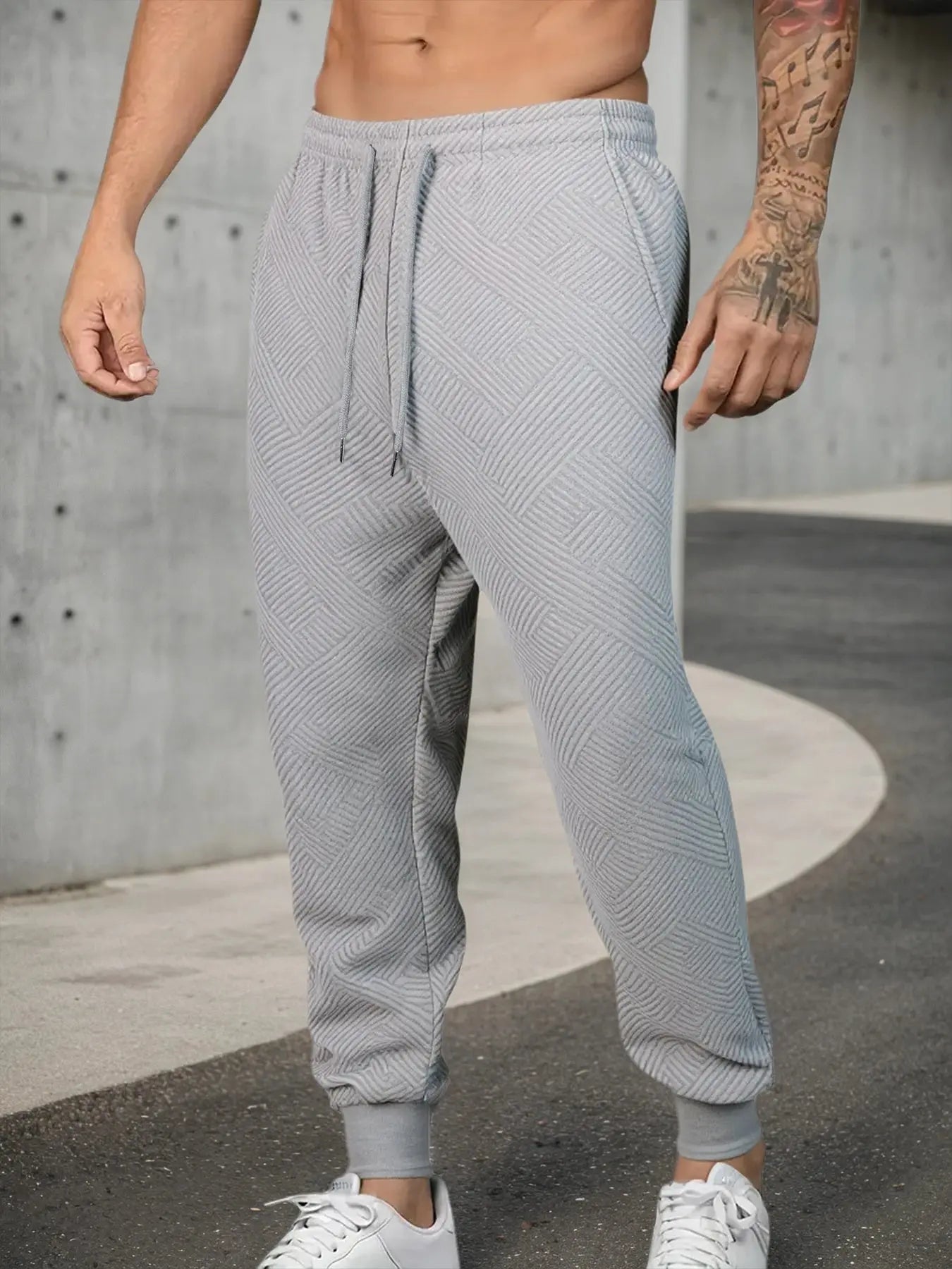 Autumn Men's Athletic Trainning Joggers Casual Loose Fit Sweatpants Elastic Waist Drawstring Trousers Streetwear Men's Pant Chic Le'Meek