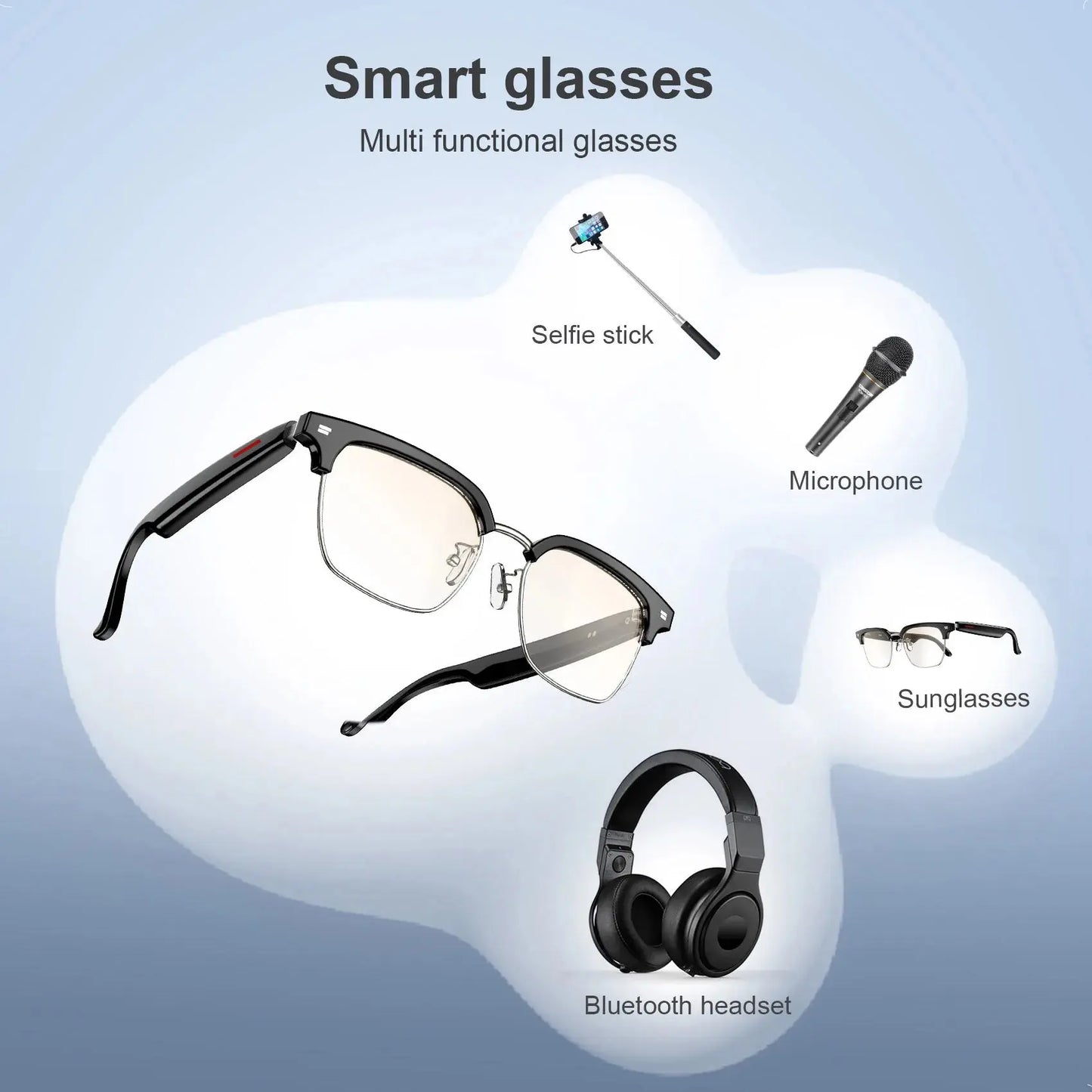 Blackview E1306 Smart Glasses for Men Women Bluetooth Call Outdoor Sport Anti-blue Light Glasses with AI Voice Mic & Speaker AliExpress