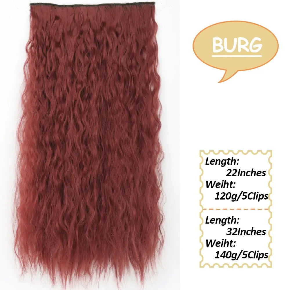 NICESY Synthetic Long Wavy 5 Clips Hair Extensions 22Inch/32Inch Clip On Hair Extensions High Tempreture Fake For Women Chic Le'Meek