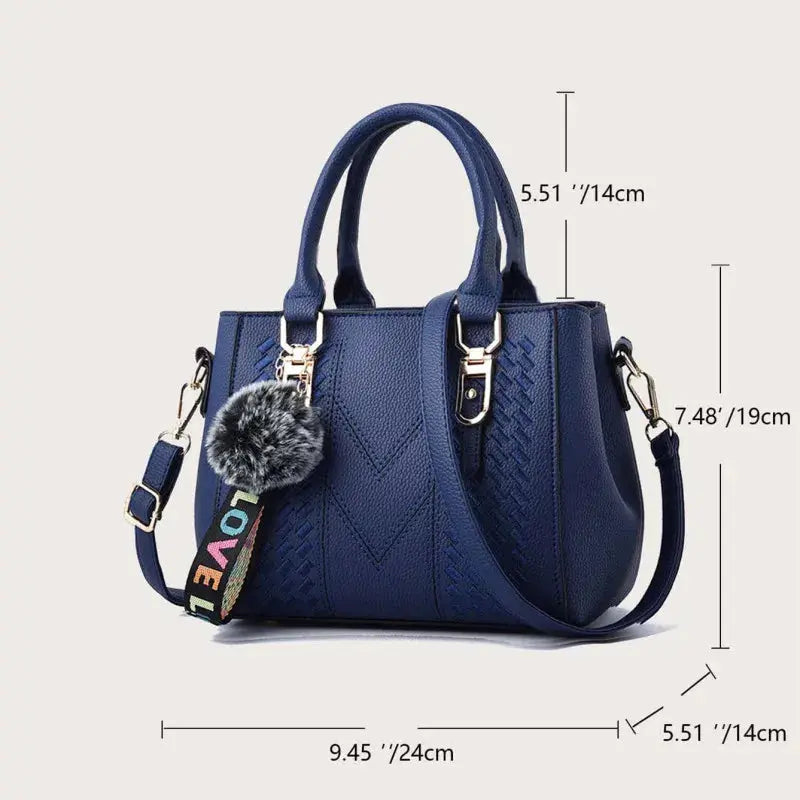 Embroidery Messenger Bags Women Leather Handbags Bags for Women Sac a Main Ladies hair ball Hand Bag AliExpress