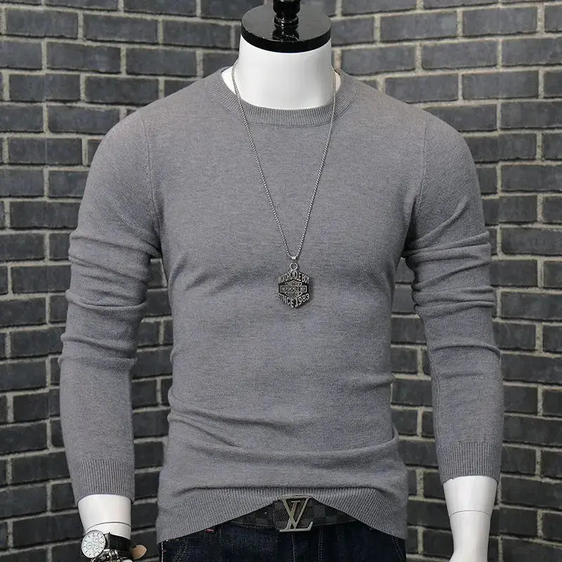 Spring and Autumn Stylish Luxury Oversized Fashion Loose Solid Japanese Streetwear Clothing Blouse Men's Long Sleeve T-shirt Chic Le'Meek