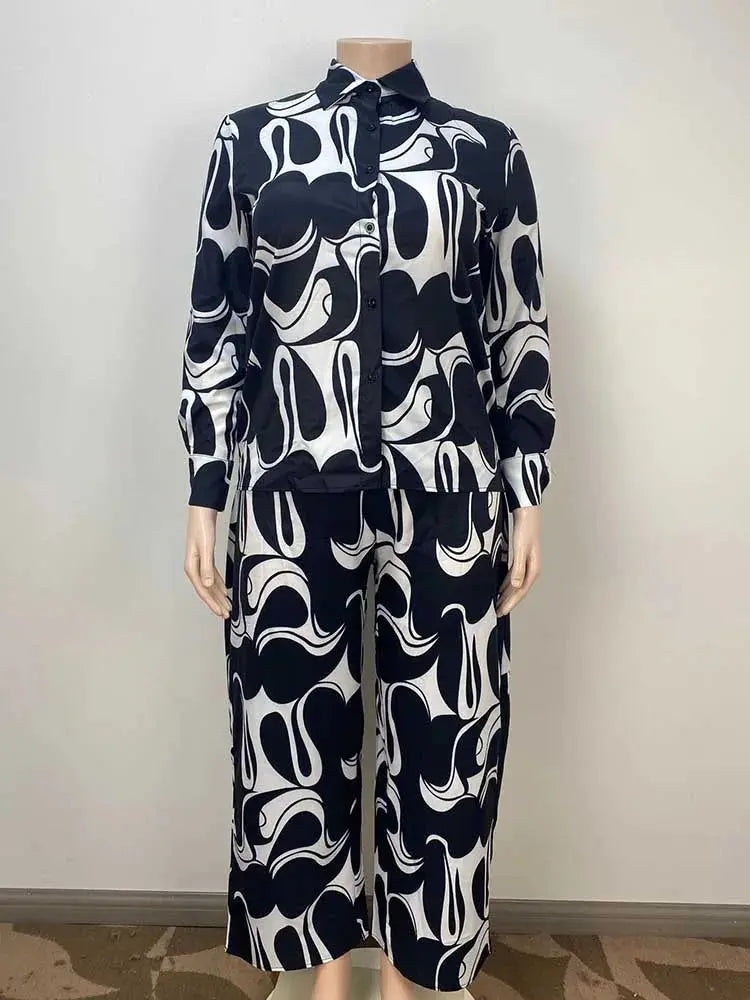 2 Piece Sets Women's Outfits Elegant Curvy Long Sleeve Blouse Temu