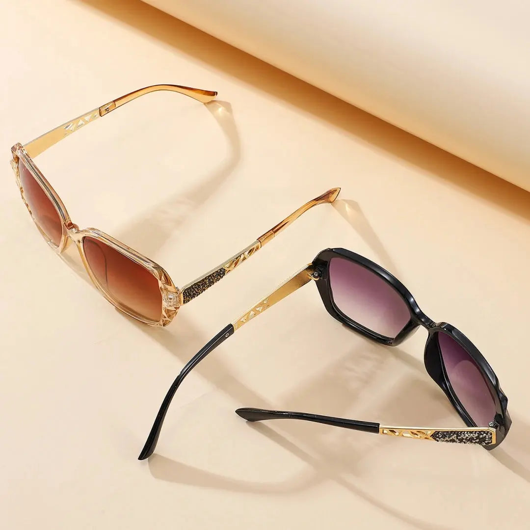New Ladies' Sunglasses with High Sense and Diamond-encrusted Sunglasses Protect against Ultraviolet Rays in Summer. Temu