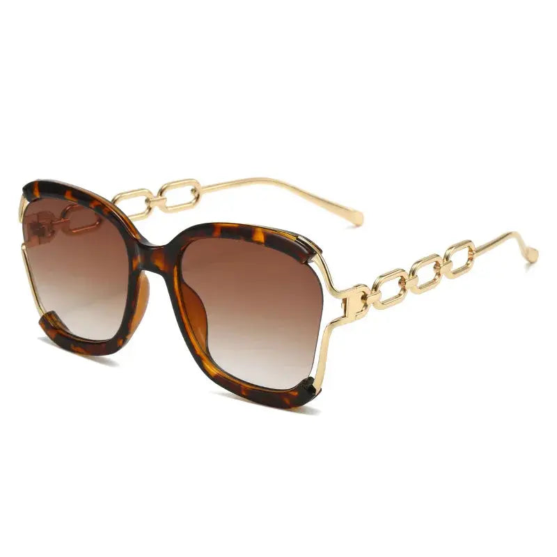 Luxury Square Sunglasses Women UV400 Retro Brand Chain Metal Frame Shades Summer Sun Glasses for Female Temu