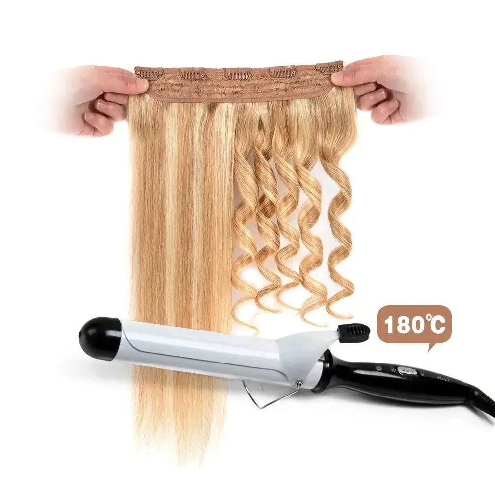 14-40 Inch Long Curly Hair Synthetic Wig Extension Clip Hair Big Wave 5 Clips Invisible Seamless Heat-Resistant Women's Temu