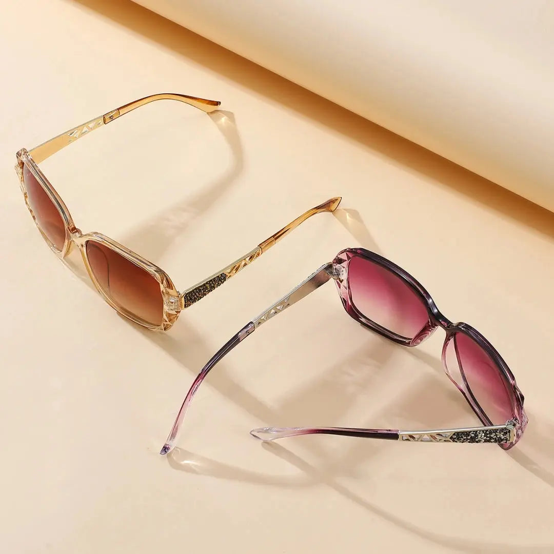 New Ladies' Sunglasses with High Sense and Diamond-encrusted Sunglasses Protect against Ultraviolet Rays in Summer. Temu