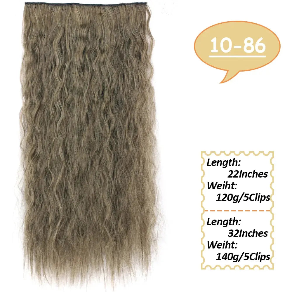 NICESY Synthetic Long Wavy 5 Clips Hair Extensions 22Inch/32Inch Clip On Hair Extensions High Tempreture Fake For Women Chic Le'Meek
