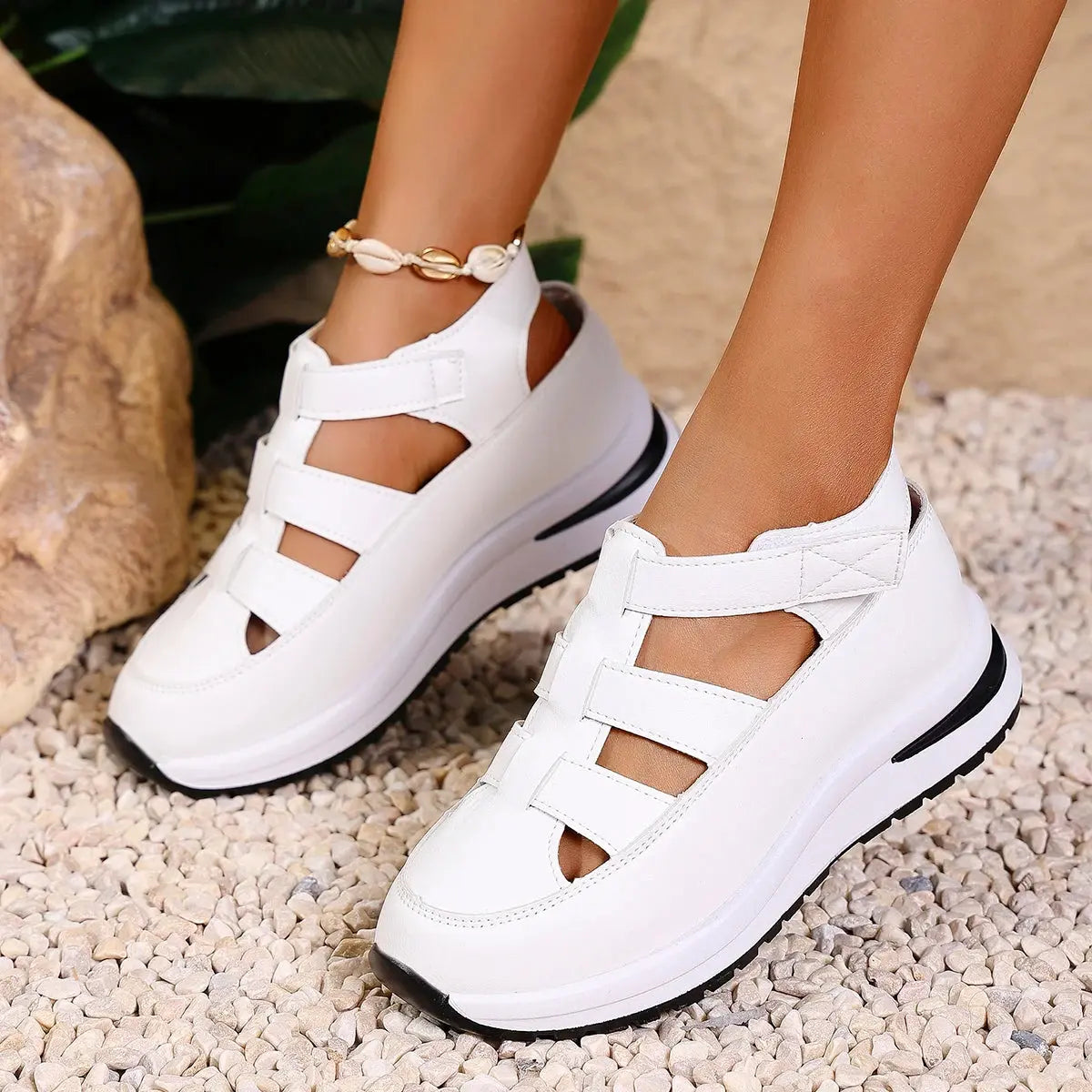 Women Sandals New High Quality Buckle Strap Sandals Women New Closed Toe Office and Career Summer Solid Wedge Shoes for Women AliExpress