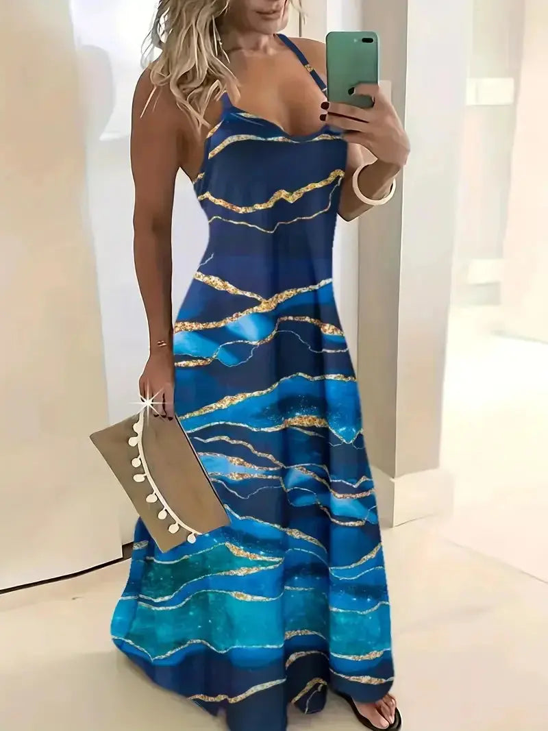 Summer Bohemian Style Women's Suspender Skirt Long A-line Oversized Casual Dress Women's Elegant New Summer Loose Beach Clothes Chic Le'Meek
