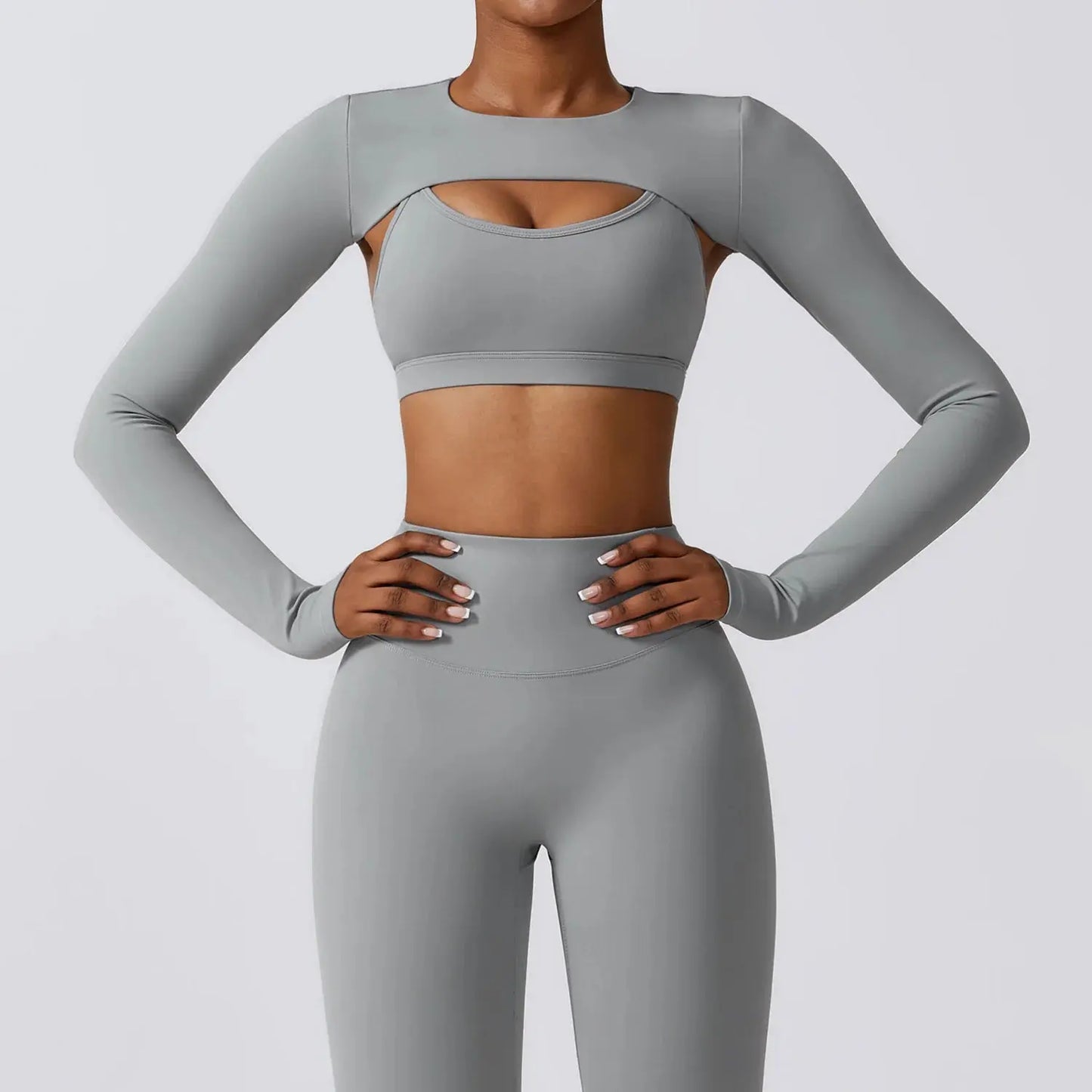 New Sports Camisole Yoga Long Sleeved Shawl Yoga Top Nude Fitness Yop Gym Push Ups Workout Top Running Sports Smock Chic Le'Meek