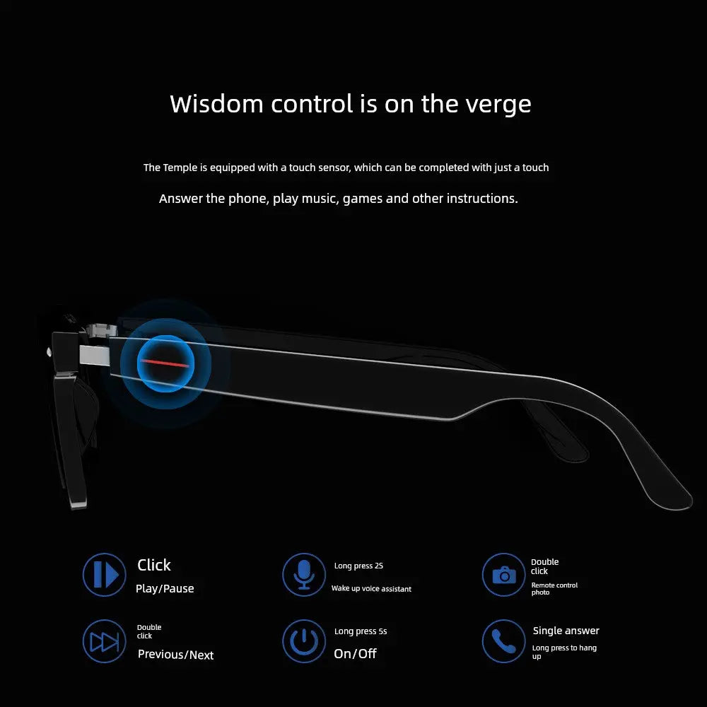 Smart Bluetooth Dual-Purpose Color Changing Presbyopic Glasses Automatic Zoom HD Anti-Blue Ray Presbyopic Glasses Call Music Chic Le'Meek