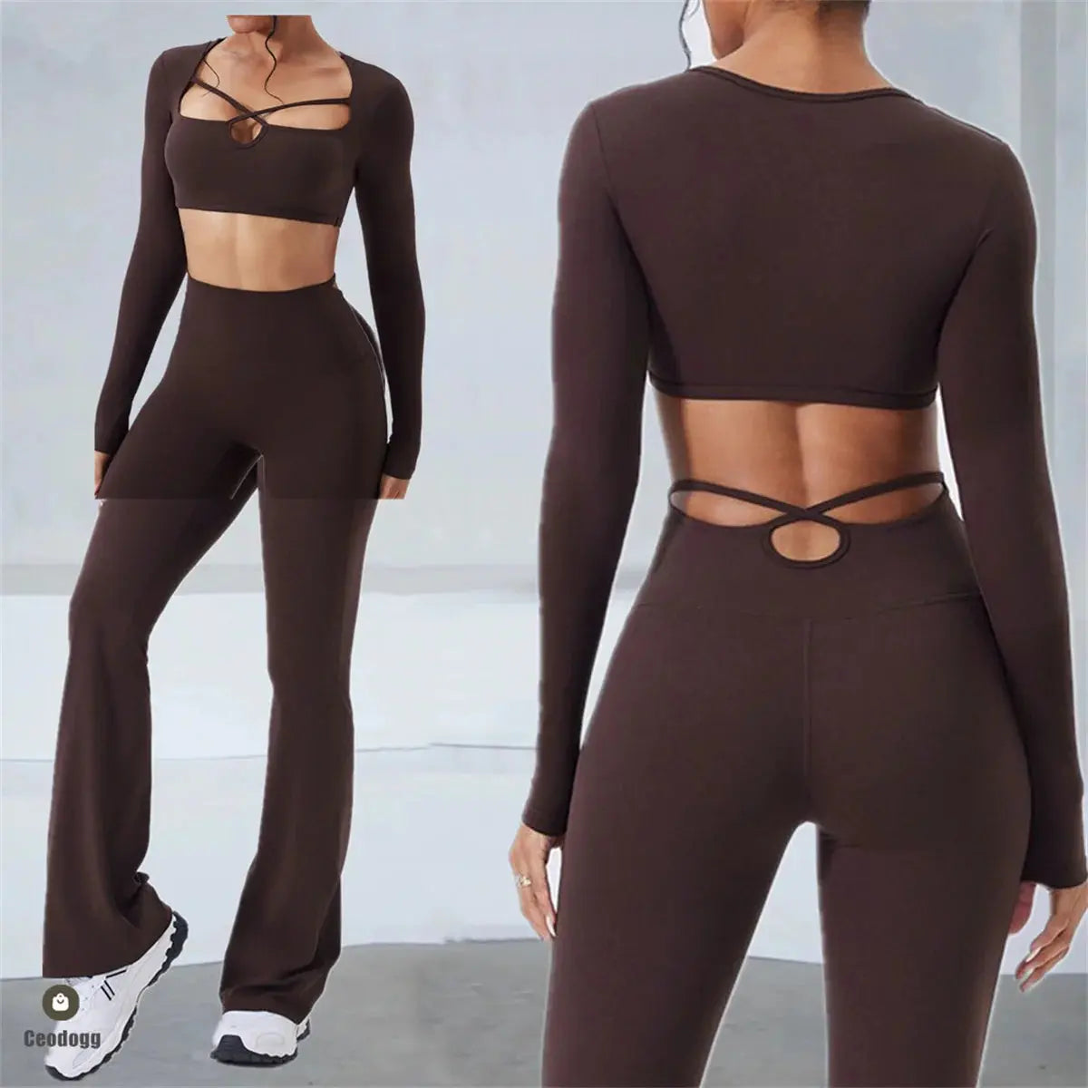 Pad Yoga Long sleeved Women's Outdoor Running Fitness Wear T-shirt Long sleeved Yoga Shirt Gym Push Up Workout Sports Top XP38 Chic Le'Meek