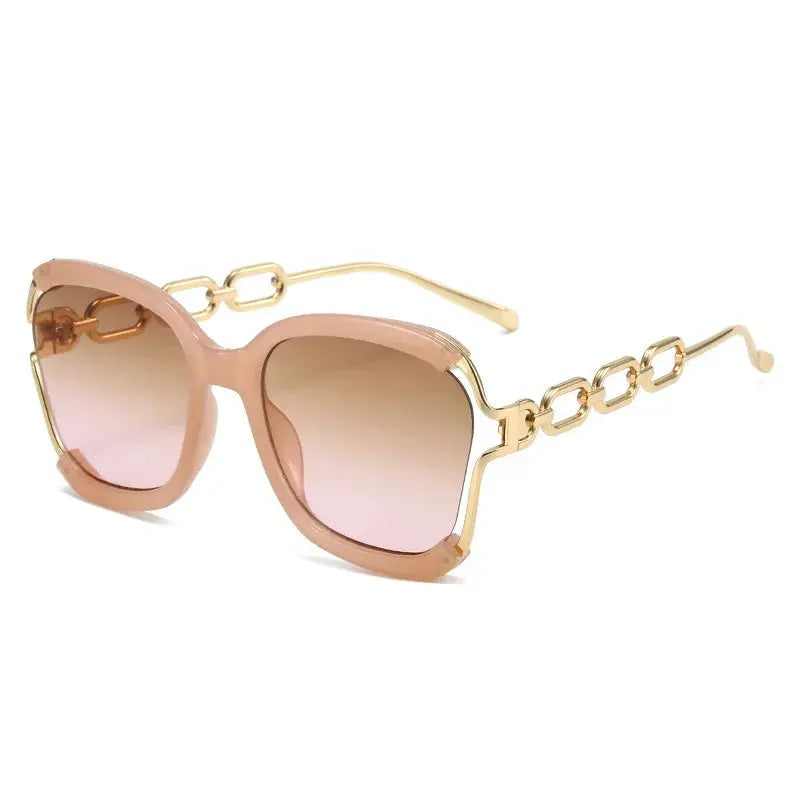 Luxury Square Sunglasses Women UV400 Retro Brand Chain Metal Frame Shades Summer Sun Glasses for Female Temu