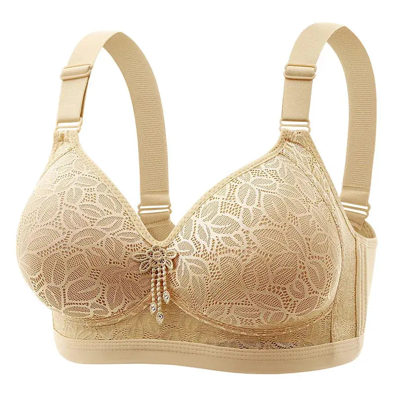 Comfortable Breathable Adjustable Brassiere Thin Section Without Steel Ring Bra Large Breasts Appear Small Side Gathering Bra Chic Le'Meek